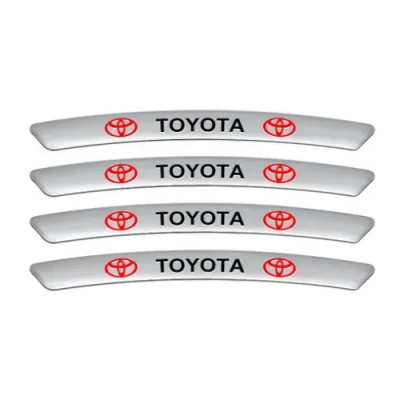 Металеві наклейки на диск авто з логотипом Toyota, сірі