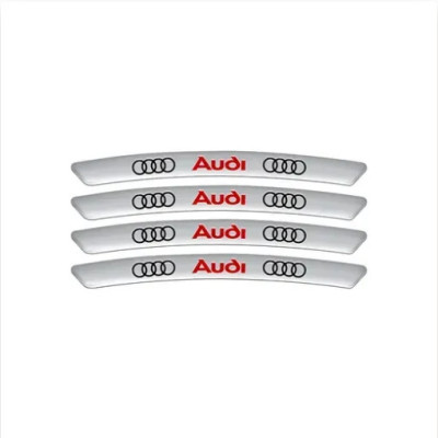 Металеві наклейки на диск авто з логотипом Audi, сірі