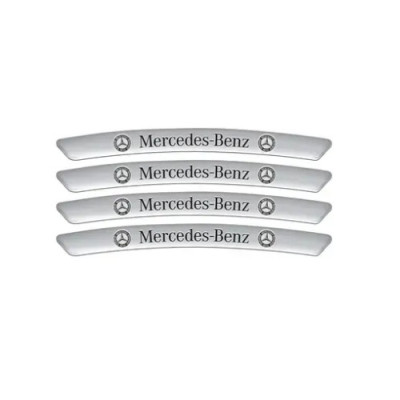 Металеві наклейки на диск авто з логотипом Mercedes, сірі
