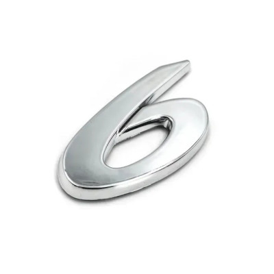 Емблема напис 6 для Mazda (Хром) 58х36 мм (на скотчі)