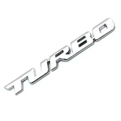 Емблема напис Turbo (хром) 11х97 мм (на скотчі)
