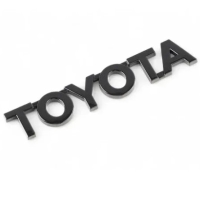 Емблема напис Toyota чорна глянсова 115х20 мм (на скотчі)