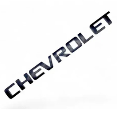 Емблема напис CHEVROLET чорна глянцева 195х18 мм (скотч)