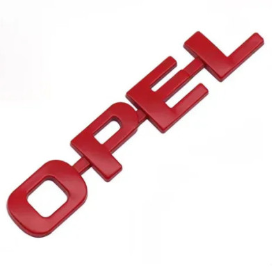 Емблема напис OPEL (Червона) 100х18 мм (на скотчі)