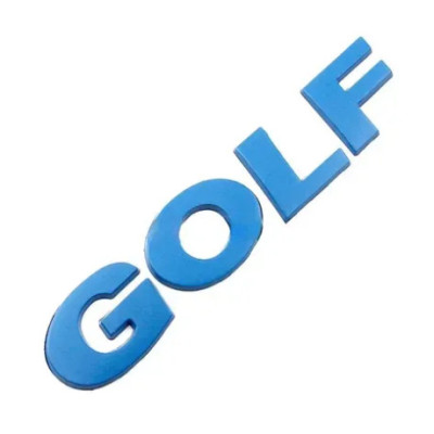 Емблема напис Golf для Volkswagen (2002-2020р) Синя 121x26 мм (на скотчі)