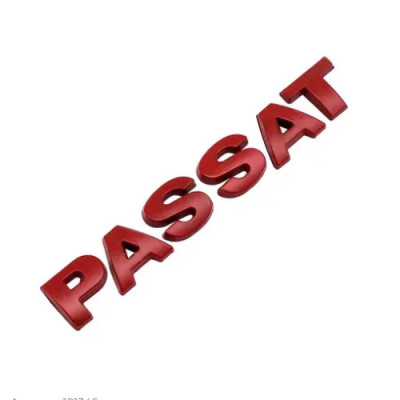 Емблема напис PASSAT (для Volkswagen) червоний 115х16 мм (на скотчі)