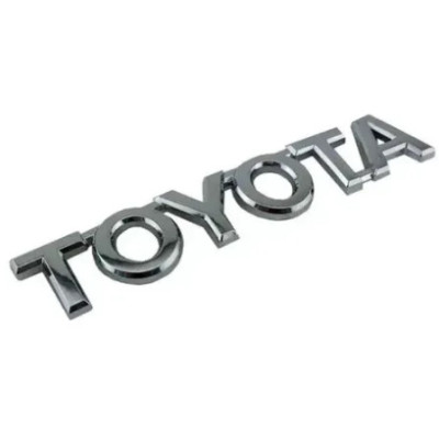 Емблема напис TOYOTA ХРОМ 75х12 мм на скотчі