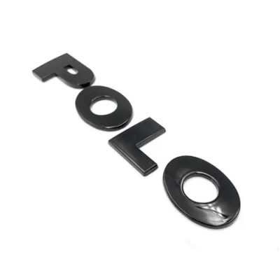 Емблема напис POLO для Volkswagen (2002-2020р) чорний глянець 130х23 мм (на скотчі)