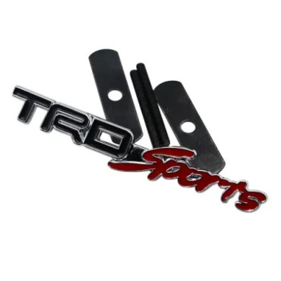Емблема напис TRD Sports для TOYOTA ЧОРНА + ЧЕРВОНИЙ (на кріпленнях)
