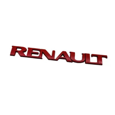 Емблема напис RENAULT пластик ЧЕРВОНА (на скотчі)