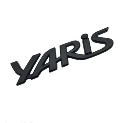 Емблема напис YARIS для Toyota ЧОРНА метал (на скотчі)