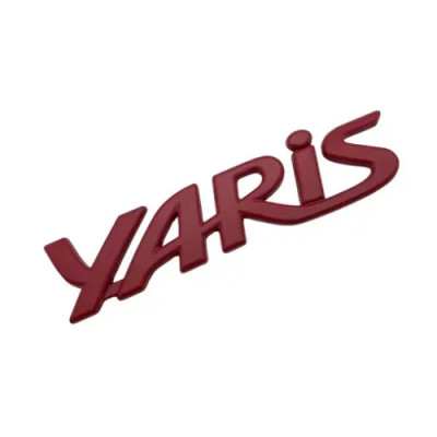 Емблема напис YARIS для Toyota ЧЕРВОНА метал (на скотчі)