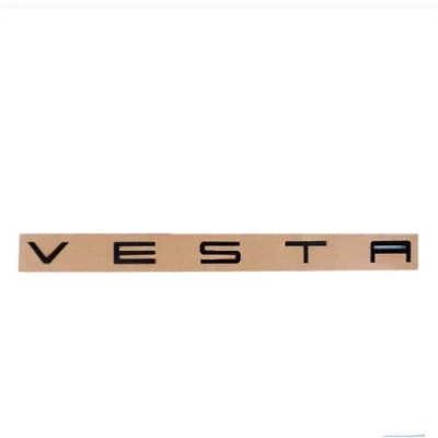Емблема напис VESTA ЧОРНА 480х30мм пластик (на скотчі)