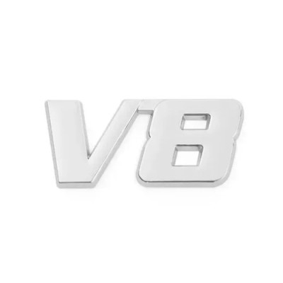 Емблема напис "V8" 59×26мм ХРОМ метал (на скотчі)