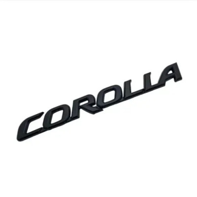 Емблема напис COROLLA для TOYOTA чорна 177х22мм метал (на скотчі)