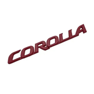 Емблема напис COROLLA для TOYOTA червоний 177х22мм метал (на скотчі)
