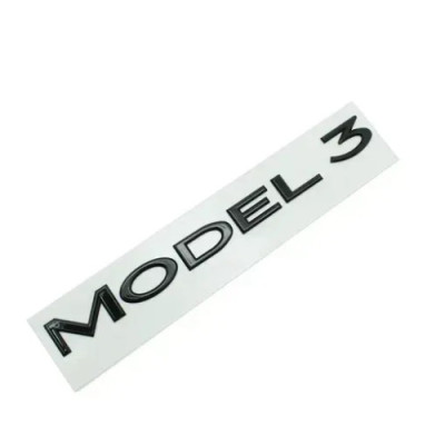 Емблема напис MODEL 3 для Tesla ЧОРНА глянцева 195х18мм пластик (на скотчі)