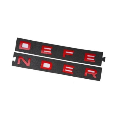 Емблема напис передня Defender для Land Rover (Червона) 720х35 мм (на скотчі)