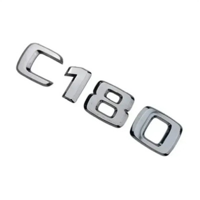 Емблема напис C180 для Mercedes (Хром) 135х26 мм (на скотчі)