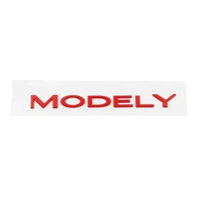 Емблема напис MODEL Y для Tesla ЧЕРВОНА 195х18мм пластик (на скотчі)