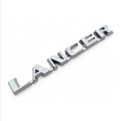 Емблема напис LANCER для Mitsubishi хром 112х13 мм (на скотчі)