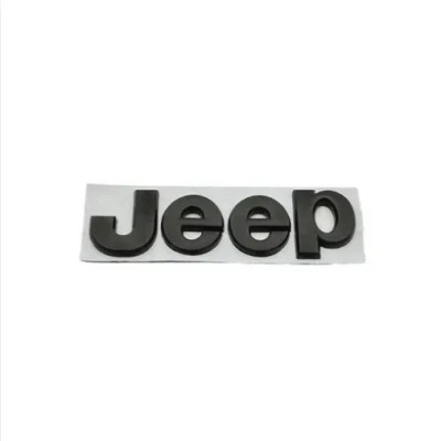 Эмблема надпись Jeep 134×40мм ХРОМ металл (на скотче)