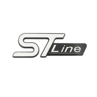 Емблема напис STLine для Ford білий + чорний 96х35мм метал