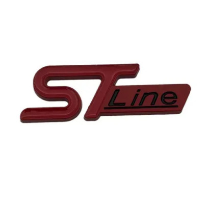 Емблема напис STLine для Ford червоний 96х35мм метал