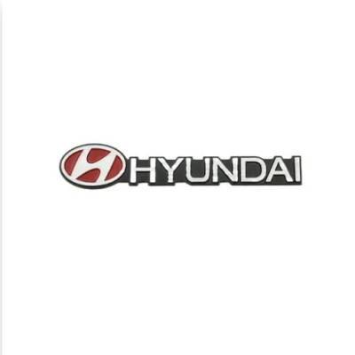 Емблема напис Hyundai 160×31мм алюміній (на скотчі)