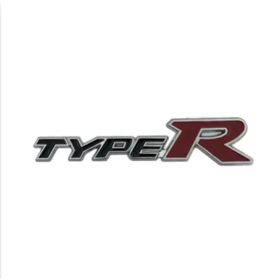 Емблема напис typeR для Honda чорна+червона 148х32мм метал (на скотчі)
