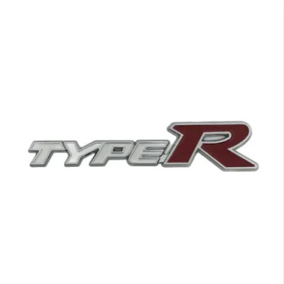 Емблема напис typeR для Honda 148х32мм біла+червона метал (на скотчі)