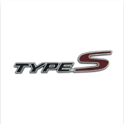 Емблема напис typeS для Honda чорна+червона 150х32мм метал (на скотчі)