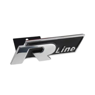 Емблема напис Rline у решітку хром+чорна 76.8мм метал