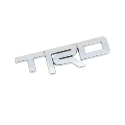 Емблема напис TRD срібло 124х35мм метал (на скотчі)