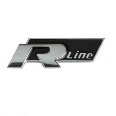 Емблема напис RLine срібло+чорна 76.8х24.3мм метал (на скотчі)