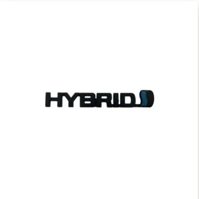 Емблема напис HYBRID чорна 132х19мм метал (на скотчі)