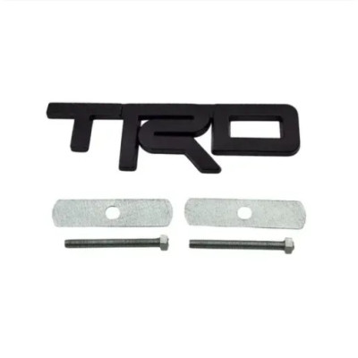 Емблема напис TRD для Toyota в решітку 124х35мм Чорна метал (на кріпленнях)