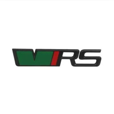 Емблема напис VRS для Skoda 114х23мм Чорна (на скотчі)