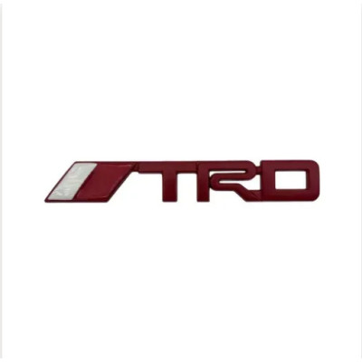 Емблема напис TRD для Toyota червона 143х21мм металева (на скотчі)
