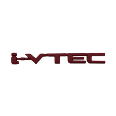 Емблема напис I-VTEC червона 127х14мм металева (на скотчі)
