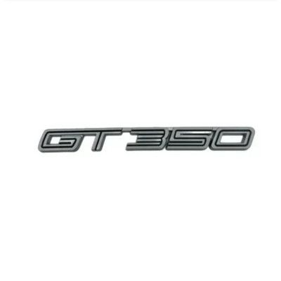 Емблема напис GT350 для Ford Mustang 157х17мм срібло + чорна металева (на скотчі)