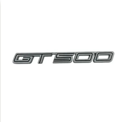 Емблема напис GT500 для Ford Mustang 157х17мм срібло + чорна металева (на скотчі)