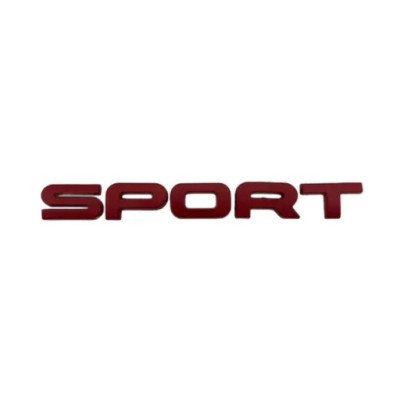 Емблема SPORT червона 160х18мм металева (на скотчі)