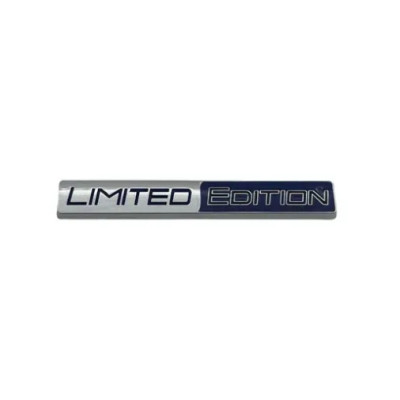 Емблема напис LIMITED EDITION хром + синя 103х15мм металева (на скотчі)