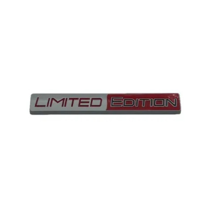 Емблема напис LIMITED EDITION срібло + червона 103х15мм металева (на скотчі)