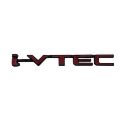 Емблема напис I-VTEC червона+чорна 127×14мм метал (на скотчі)