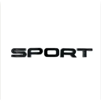 Емблема напис SPORT чорна з сріблястою окантовкою 160×18мм метал (на скотчі)