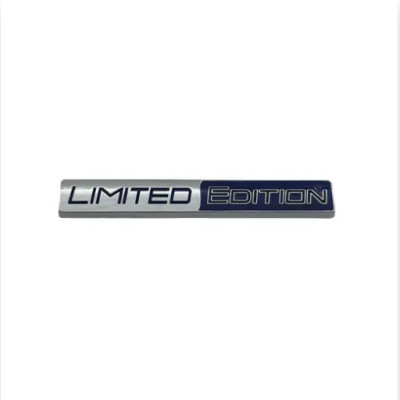 Емблема напис LIMITED EDITION срібло+синій 103×15мм метал (на скотчі)