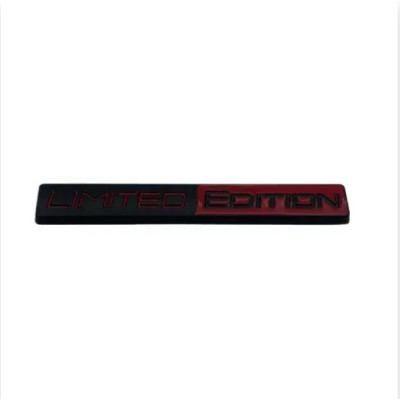 Емблема напис LIMITED EDITION чорна+червоний 103×15мм метал (на скотчі)