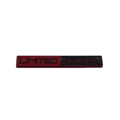 Емблема напис LIMITED EDITION чорна+червоний 103×15мм метал (на скотчі)